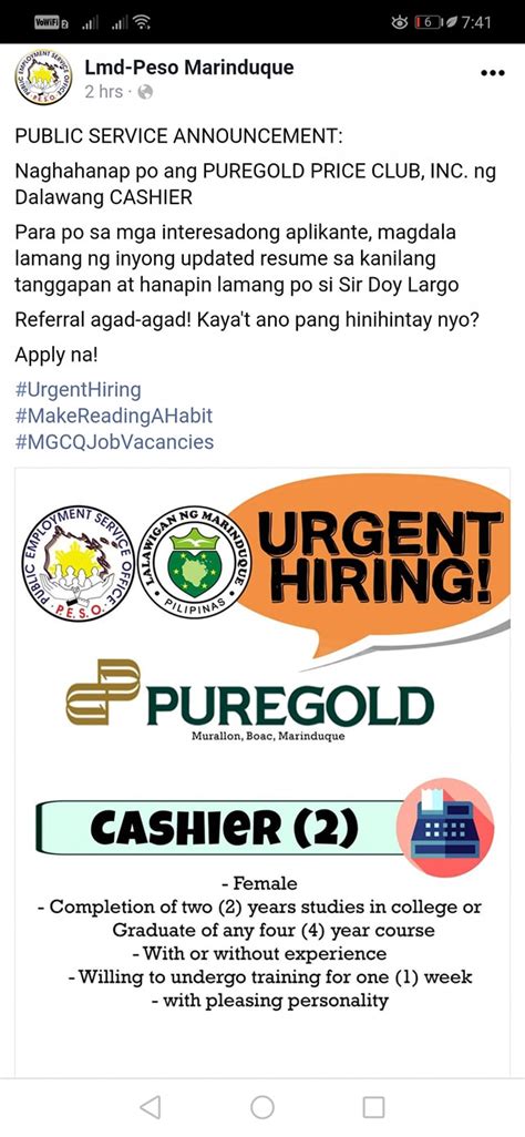 115 Puregold Hiring Jobs, Employment 18 February, 2024.